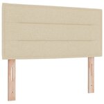 Tête de lit design lignes crème 90 cm en tissu