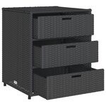 vidaXL Armoire de rangement de jardin noir 55x59x69 cm résine tressée