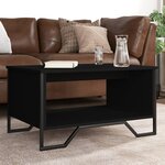 vidaXL Table basse noir 75x51x40 cm bois d'ingénierie