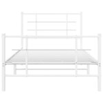 vidaXL Cadre de lit métal sans matelas et pied de lit blanc 100x190 cm