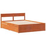 vidaXL Cadre de lit sans matelas cire marron 135x190cm bois pin massif