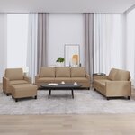 vidaXL Ensemble de canapés 4 Pièces avec coussins Cappuccino Similicuir