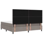 vidaXL Lit Box Spring avec Matelas Taupe 200x200 cm Tissu