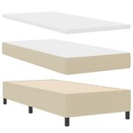 vidaXL Lit avec Sommier avec Matelas Beige Clair 100x200 cm Tissu en Velours Côtelé