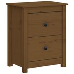 vidaXL Table de chevet Marron miel 50x35x61 5 cm Bois de pin massif