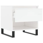 vidaXL Tables basses 2 Pièces blanc brillant 50x46x50cm bois d'ingénierie