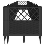 vidaXL Jardinière avec piquets noir 363 5x43 5x43 5 cm PP