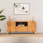 vidaXL Meuble TV marron et noir 105x33 5x46 cm bois massif manguier
