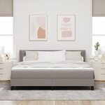 Lit à Ressorts vidaXL avec Matelas Taupe 180x200 cm Tissu