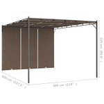 vidaXL Belvédère de jardin avec rideau latéral 4x3x2 25 m Taupe