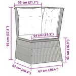 vidaXL Canapé d'angle de jardin et coussins gris clair résine tressée