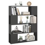 vidaXL Bibliothèque/Séparateur de pièce Gris 100x24x124 cm