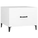 vidaXL Tables basses avec pieds en métal 2 Pièces Blanc 50x50x40 cm