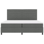 vidaXL Lit à ressorts avec matelas gris foncé 200x200 cm tissu