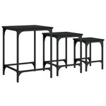 vidaXL Tables basses gigognes 3 Pièces noir bois d'ingénierie