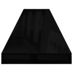 vidaXL Étagère murale flottante 4 Pièces Noir brillant 120x23 5x3 8cm MDF