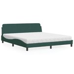 vidaXL Lit avec matelas vert foncé 180x200 cm velours
