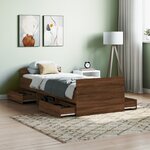 vidaXL Cadre de lit tête de lit et pied de lit chêne marron 75x190 cm