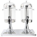 vidaXL Double distributeur de jus en acier inoxydable 2 x 8 L