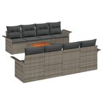 Ensemble de Canapé de Jardin 9 Pièces avec Coussins Gris Rattan Acacia vidaXL