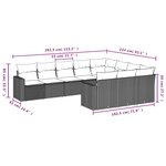 vidaXL Salon de jardin avec coussins 10 Pièces gris clair résine tressée