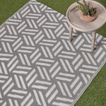 Tapis extérieur terrasse réversible - Tapis de jardin imperméable et résistant UV - Luna - Gris- 180x270 cm - HOMESCAPES