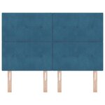 Headboard vidaXL Boutonné en Velours Bleu Foncé 160 cm