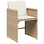 vidaXL Ensemble à manger de jardin et coussins 15 Pièces beige