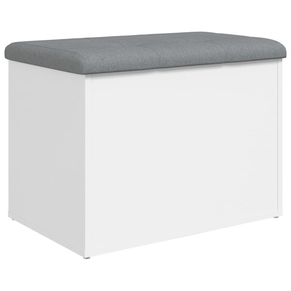 vidaXL Banc de rangement blanc 62x42x45 cm bois d'ingénierie