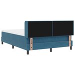 lit à ressort vidaXL avec matelas bleu foncé 160x200 cm en velours