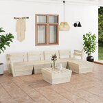 vidaXL Salon de jardin palette 6 Pièces Bois d'épicéa imprégné