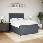 vidaXL Sommier à lattes de lit et matelas Gris foncé 140x200cm Velours