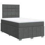 vidaXL Sommier à lattes de lit avec matelas Gris foncé 120x200cm Tissu