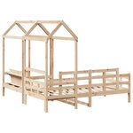 vidaXL Ensemble de lit de jour et de banc et toit 90x190 cm pin massif