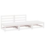 vidaXL Salon de jardin 3 Pièces Blanc Bois de pin massif