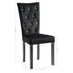 vidaXL Chaises à manger lot de 6 noir velours