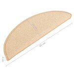 vidaXL Tapis de marches d'escalier 15 Pièces Crème 65x21x4 cm