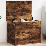 vidaXL Boîte de rangement chêne fumé 60x42x46 cm bois d'ingénierie