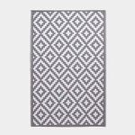 Tapis extérieur terrasse réversible - Tapis de jardin imperméable et résistant UV - Zoe - Gris - 75x200 cm - HOMESCAPES