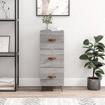 vidaXL Buffet Sonoma gris 34 5x34x90 cm Bois d'ingénierie