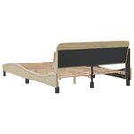 vidaXL Cadre de lit avec tête de lit Crème 120x200 cm Tissu