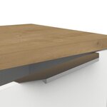 Banc TV ACCESS - 2 Portes + 1 Niche - chêne Hamilton et blanc - 134 8 x 39 6 x 39 1 cm