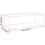 vidaXL Table basse Noir avec verre marbre blanc 120x50x35 cm