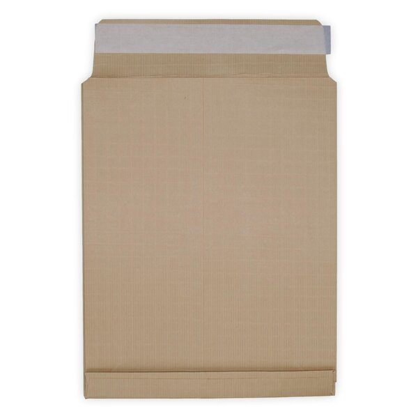 Lot de 250 enveloppes pochettes kraft armé à soufflet marron 260 x 330 + 30 mm