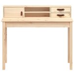 Bureau table poste de travail meuble d'ordinateur informatique étude 110 x 50 x 93 cm bois massif de pin brun 02_0023370