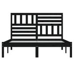 vidaXL Cadre de lit Noir Bois de pin massif 140x190 cm