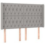 vidaXL Sommier à lattes de lit matelas LED Gris clair 160x200 cm Tissu