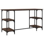 vidaXL Bureau chêne marron 140x50x75 cm métal et bois d'ingénierie