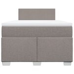 vidaXL Sommier à lattes de lit avec matelas Taupe 120x200 cm Tissu
