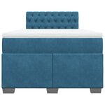 vidaXL Sommier à lattes de lit et matelas bleu 120x200 cm velours